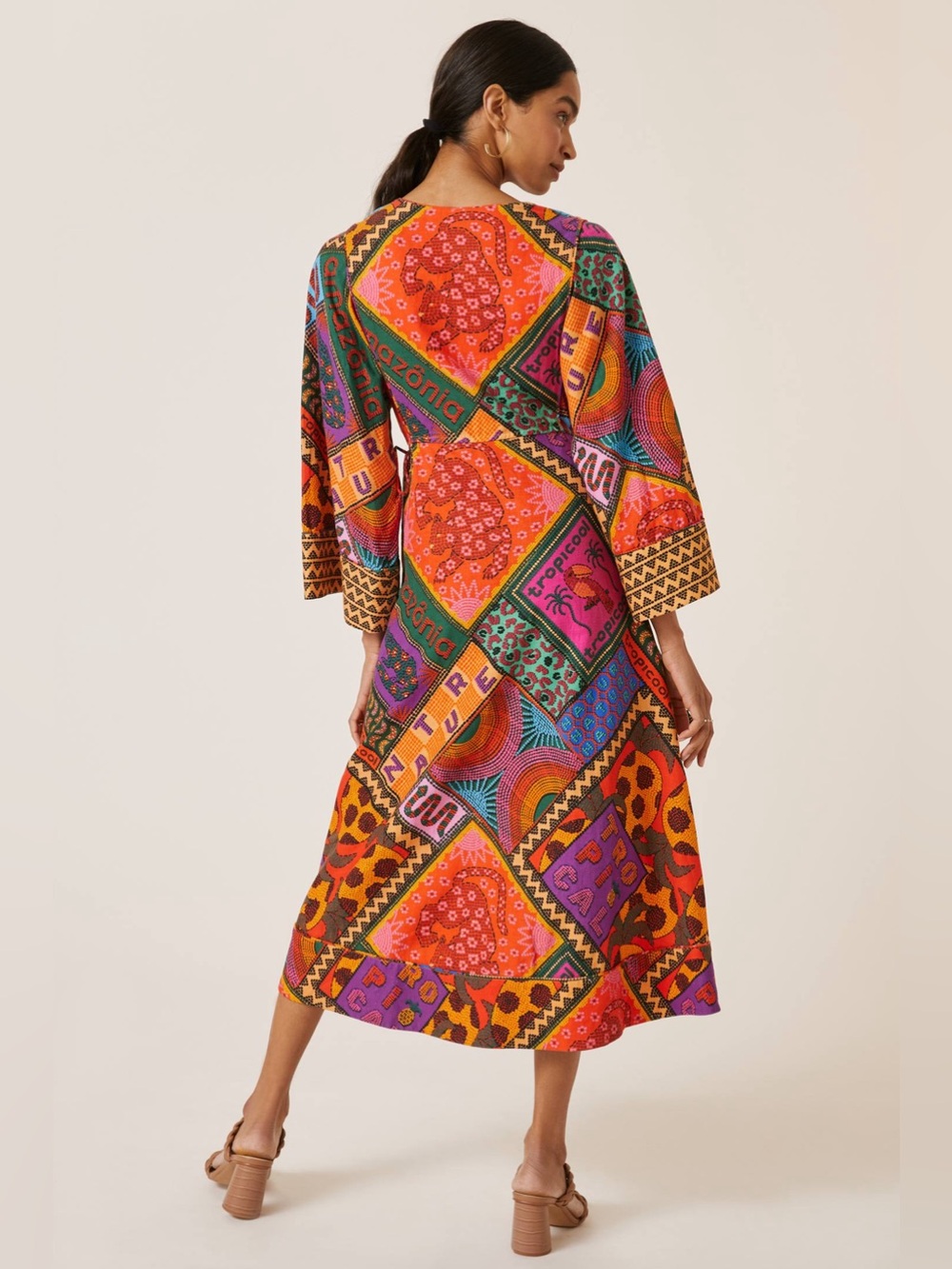 AG26 Farm Rio Dotted Patchwork Midi Dress - Picture 3 of 14